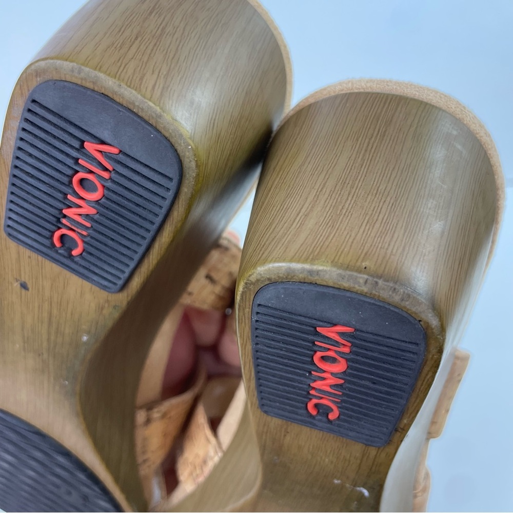 Vionic Park Dwyn Triple Strap Wedge Sandals in Gold Cork Size‎ 8 Wide Open-Toe - Picture 16 of 16